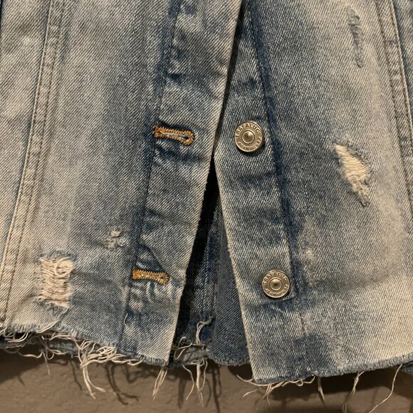 ZARA TRF IX’D MAKERS Blogger Fave Denim Distressed Double Layer Mini Skirt  - M - Picture 11 of 13
